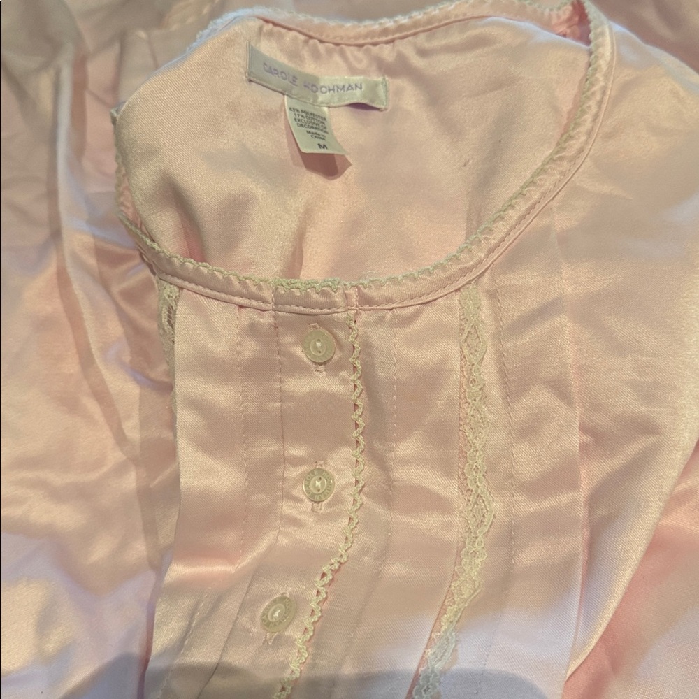 Vintage Cottage core  M Nightgown  pale pink Long Sleeve NEW gown granny west